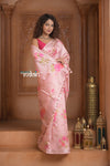 Festive Edit! Ganga Ghat ~ Handloom Pure Silk Saree with Digital Print in Light Pink (Silk Mark Certified)