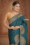 Festive Edit! Ganga Ghat ~ Handloom Pure Silk Chiffon Crepe Banarasi Saree in Azure Blue (Silk Mark Certified)