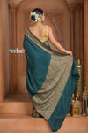 Festive Edit! Ganga Ghat ~ Handloom Pure Silk Chiffon Crepe Banarasi Saree in Azure Blue (Silk Mark Certified)