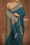 Festive Edit! Ganga Ghat ~ Handloom Pure Silk Chiffon Crepe Banarasi Saree in Azure Blue (Silk Mark Certified)