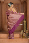 Festive Edit! Ganga Ghat ~ Handloom Pure Silk Chiffon Crepe Banarasi Saree in Rose Purple (Silk Mark Certified)