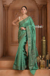 Festive Edit! Ganga Ghat ~ Handloom Pure Silk Chiniya Saree in Sea Green ( Silk Mark Certified)