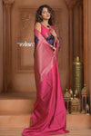 Festive Edit! Ganga Ghat ~ Handloom Pure Silk Chiniya Saree in Royal Blue and Pink ( Silk Mark Certified)