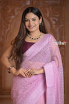 Festive Edit! Ganga Ghat ~ Handloom Khaddi Georgette Saree in Blush Lilac Pink (Silk Mark Certified)