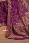 Festive Edit! Ganga Ghat ~ Handloom Pure Silk Chiffon Georgette Saree in Rose Pink (Silk Mark Certified)