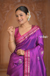 Festive Edit! Ganga Ghat ~ Handloom Pure Silk Katan Saree in Purple Pink (Silk Mark Certified )