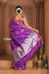 Festive Edit! Ganga Ghat ~ Handloom Pure Silk Katan Saree in Purple Pink (Silk Mark Certified )