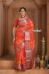 Festive Edit! Ganga Ghat ~ Handloom Pure Kora Dupion Silk Banarasi Saree in Hibiscus Red (Silk Mark Certified)