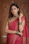 Festive Edit! Ganga Ghat ~ Handloom Khaddi Georgette Saree in Amaranth Pink (Silk Mark Certified)