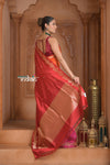 Festive Edit! Ganga Ghat ~ Handloom Pure Silk Katan Saree in Shades of Pink & Orange (Silk Mark Certified )