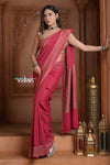 Festive Edit! Ganga Ghat ~ Handloom Khaddi Georgette Saree in Amaranth Pink (Silk Mark Certified)