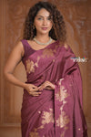 Festive Edit! Ganga Ghat ~ Handloom Pure Silk Katan Saree in Shades of Mauve Brown (Silk Mark Certified )