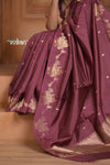 Festive Edit! Ganga Ghat ~ Handloom Pure Silk Katan Saree in Shades of Mauve Brown (Silk Mark Certified )
