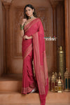 Festive Edit! Ganga Ghat ~ Handloom Khaddi Georgette Saree in Amaranth Pink (Silk Mark Certified)