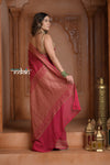 Festive Edit! Ganga Ghat ~ Handloom Khaddi Georgette Saree in Amaranth Pink (Silk Mark Certified)