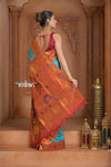 The Festive Edit! ~ Handloom Pure Silk Paithani with Peacock Parrot Border in Cyan Blue