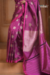 Festive Edit! Ganga Ghat ~ Handloom Pure Silk Katan Saree in Purple Pink (Silk Mark Certified )