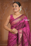 The Festive Edit! Virasat 2.0  ~ Handloom Pure Silk Paithani with Designer Maa Durga Pallu in Purple Mauve