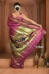 The Festive Edit! Virasat 2.0  ~ Handloom Pure Silk Paithani with Designer Maa Durga Pallu in Purple Mauve