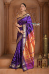 The Festive Edit! Virasat 2.0  ~ Handloom Pure Silk Paithani with Designer Tawa Lotus Pallu in Purple