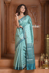 Festive Edit! Ganga Ghat ~ Handloom Pure Silk Chiniya Saree in Powder Blue (Silk Mark Certified)