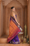 The Festive Edit! Virasat 2.0  ~ Handloom Pure Silk Paithani with Designer Tawa Lotus Pallu in Purple