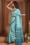 Festive Edit! Ganga Ghat ~ Handloom Pure Silk Chiniya Saree in Powder Blue (Silk Mark Certified)