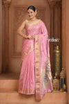 The Festive Edit! Virasat 2.0 ~ Handloom Pure Silk Paithani with Designer Parrot Pallu in Peach Pink
