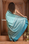 Festive Edit! Ganga Ghat ~ Handloom Pure Silk Chiniya Saree in Powder Blue (Silk Mark Certified)