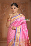 The Festive Edit! Virasat 2.0 ~ Handloom Pure Silk Paithani with Traditional Double Pallu in Blush Pink