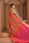 The Festive Edit! Virasat 2.0 ~ Handloom Pure Silk Paithani with 30 Peacock Pallu in Amaranth Pink