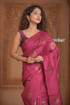 Festive Edit! Ganga Ghat ~ Handloom Pure Silk Tussar Saree in Rose Pink (Silk Mark Certified)