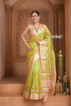 Festive Edit! Ganga Ghat ~ Handloom Pure Silk Tussar Kota Saree in Pastel Yellow ( Silk Mark Certified )