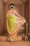Festive Edit! Ganga Ghat ~ Handloom Pure Silk Tussar Kota Saree in Pastel Yellow ( Silk Mark Certified )