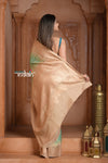 Festive Edit! Ganga Ghat ~ Handloom Tussar Silk Georgette Saree with Contrast Pallu in Sea Green (Silk Mark Certified)