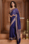 Festive Edit! Ganga Ghat ~ Handloom Khaddi Georgette Saree in Dark Blue (Silk Mark Certified)