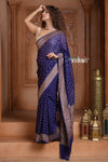 Festive Edit! Ganga Ghat ~ Handloom Khaddi Georgette Saree in Dark Blue (Silk Mark Certified)