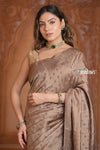 Festive Edit! Ganga Ghat ~ Handloom Pure Silk Chiniya Saree in Palantone Sand (Silk Mark Certified)