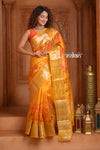 Festive Edit! Ganga Ghat ~ Handloom Pure Kora Dupion Silk Banarasi Saree in Turmeric Yellow ( Silk Mark Certified )