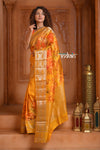Festive Edit! Ganga Ghat ~ Handloom Pure Kora Dupion Silk Banarasi Saree in Turmeric Yellow ( Silk Mark Certified )