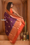 Festive Edit! Ganga Ghat ~ Handloom Pure Silk Katan Saree in Mauve and Orange ( Silk Mark Certified )