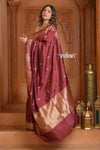 Festive Edit! Ganga Ghat ~ Handloom Pure Silk Katan Saree in Maroon ( Silk Mark Certified )