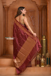 Festive Edit! Ganga Ghat ~ Handloom Pure Silk Katan Saree in Maroon ( Silk Mark Certified )