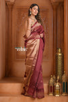 Festive Edit! Ganga Ghat ~ Handloom Pure Silk Katan Saree in Maroon ( Silk Mark Certified )