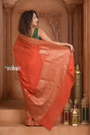 Festive Edit! Ganga Ghat ~ Handloom Khaddi Georgette Saree in Crimson Red (Silk Mark Certified)