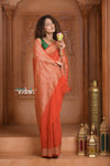 Festive Edit! Ganga Ghat ~ Handloom Khaddi Georgette Saree in Crimson Red (Silk Mark Certified)