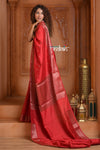 Festive Edit! Ganga Ghat ~ Handloom Pure Silk Chiniya Saree in Crimson Silk Mark Certified)