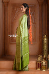 Festive Edit! Ganga Ghat ~ Handloom Pure Silk Chiniya Saree in Leaf Green ( Silk Mark Certified)