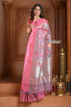Festive Edit! Ganga Ghat ~ Handloom Pure Kora  Silk Banarasi Saree in Champagne Pink (Silk Mark Certified)