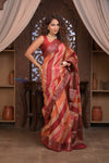 Kashi ~ Handloom Banarasi Pure Silk Khaddi Rangkath Saree in Earthy Orange (Silk Mark Certified)